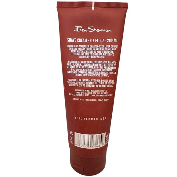 Ben Sherman Men's Shave Cream with Citrus Mint 6.7 oz - Picture 2 of 2